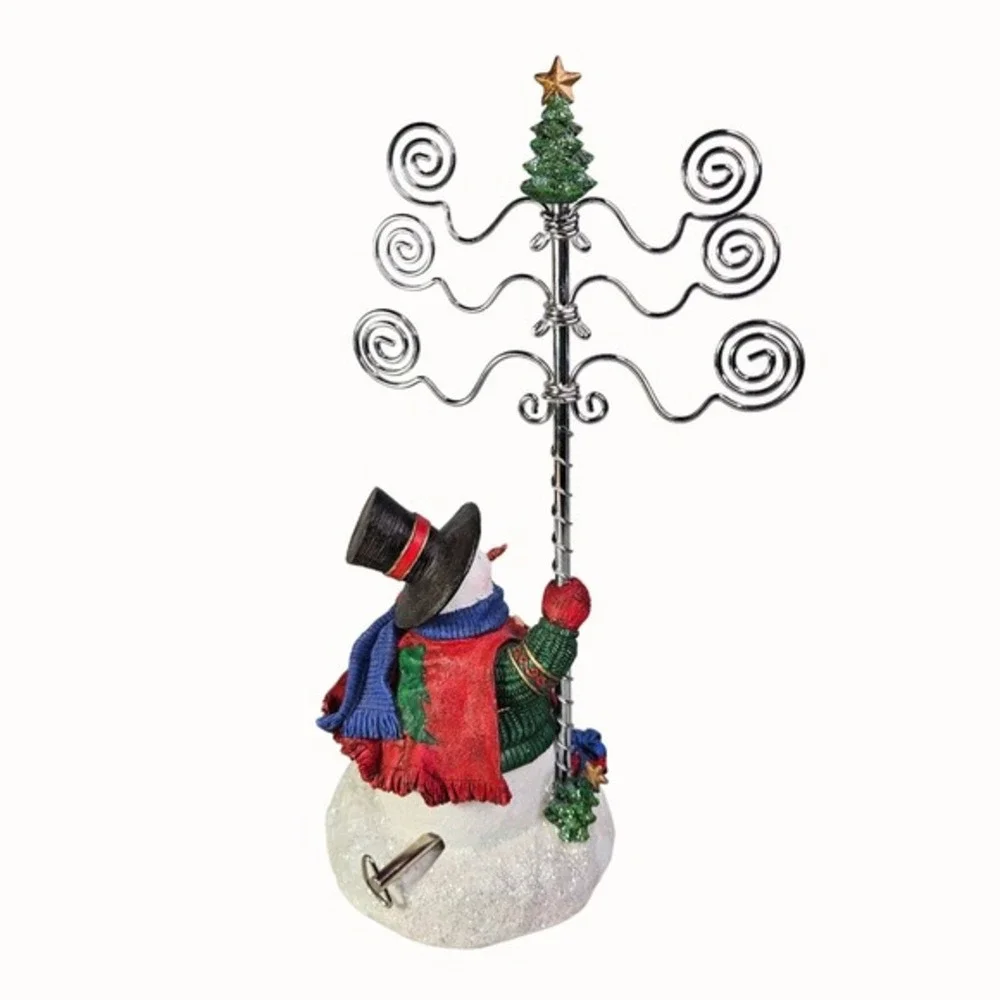 San Francisco Music Box Snowman Christmas Card Photo Holder Figurine Music Video